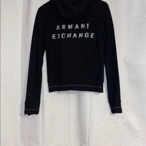 Armani exchange zip up black hoodie
